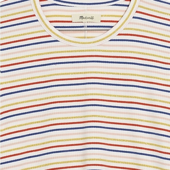 Madewell Long-Sleeve Baby Tee in Shimmer Stripe - Picture 4 of 8